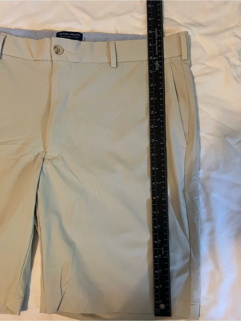 Peter Millar Light Khaki Flat Front Golf Shorts